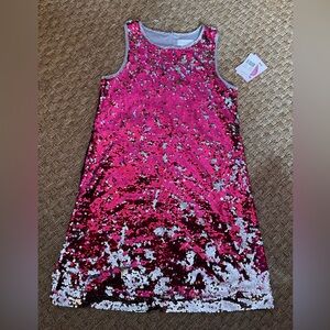 🌈NWT Lavender Us Angels Girls Silver & Pink Flippable Sequin Sleeveless Dress